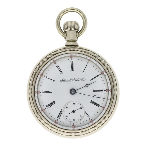 624 - Illinois Watch Co. nickel cased lever set pocket watch, serial no. 1517142, circa 1902, signed movem... 