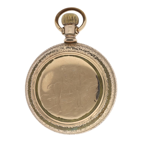 627 - American Waltham gold plated lever pocket watch, serial no. 5630144, circa 1891, signed movement wit... 