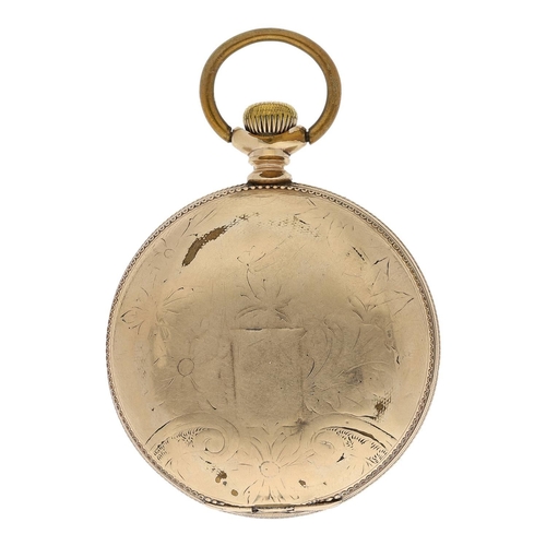 628 - Aurora Watch Co. gold plated lever set hunter pocket watch, serial no. 94758, signed movement with s... 