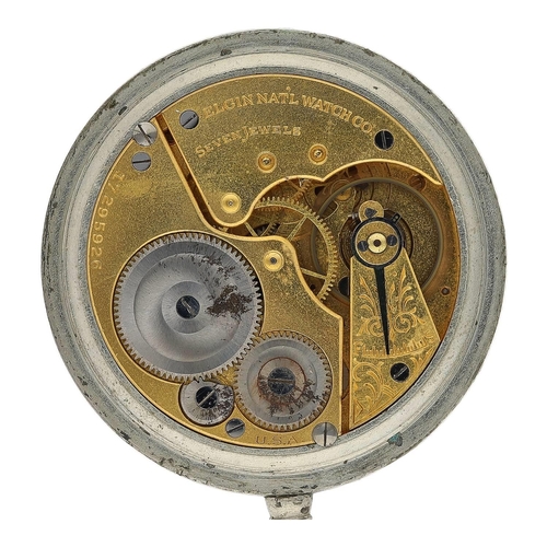 630 - Elgin National Watch Co. lever pocket watch, serial no. 17295926, circa 1912, signed 7 jewel gilt mo... 