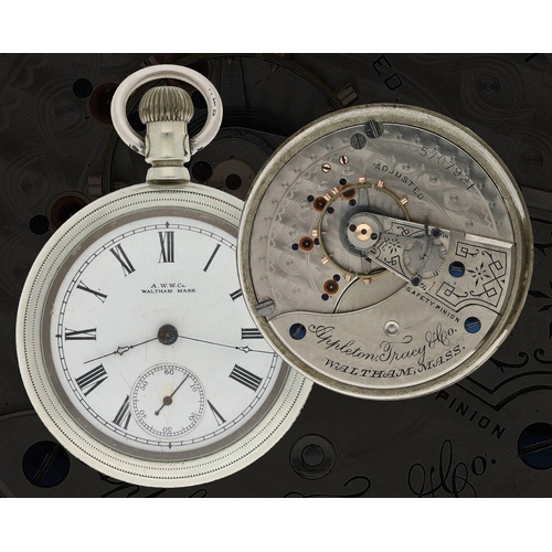 631 - American Waltham 'Appleton Tracy & Co' nickel cased lever pocket watch, serial no. 5707921, circ... 