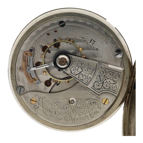 632 - American Waltham nickel cased lever pocket watch, serial no. 20589124, circa 1916, signed 17 jewel m... 