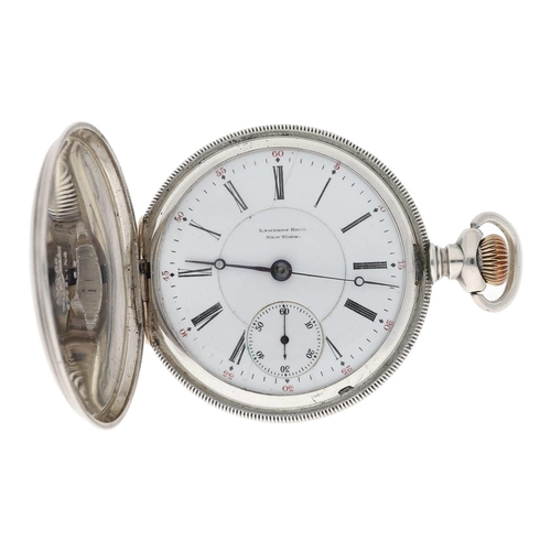 635 - Lambert Bros. New York lever set hunter pocket watch, serial no. 1621124, signed 17 jewel adjusted m... 