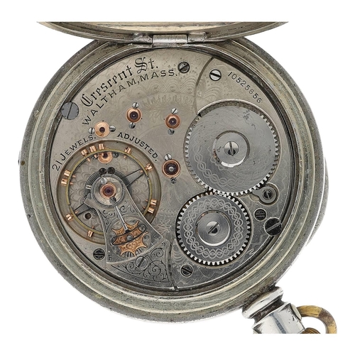 636 - American Waltham 'Crescent St. lever set pocket watch, serial no. 10525656, circa 1901, signed 21 je... 