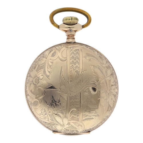 638 - American Waltham 'Royal' gold plated lever set hunter pocket watch, serial no. 7579016, circa 1896, ... 