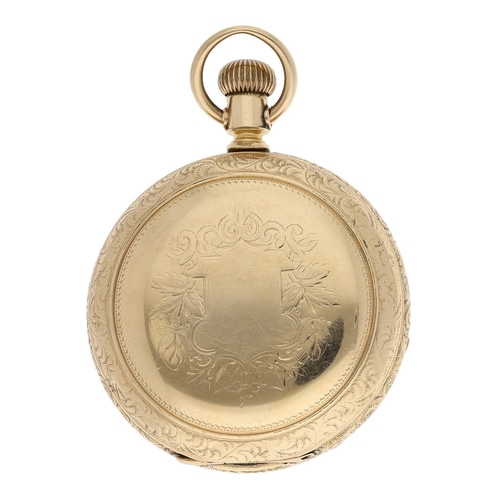 639 - American Waltham 'Crescent St.' gold plated lever set hunter pocket watch, serial no. 6019276, circa... 