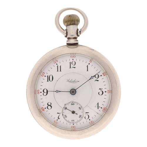 646 - 'Lakeshore' silver lever set pocket watch, serial no. 1841874, 17 jewel adjusted movement with compe... 