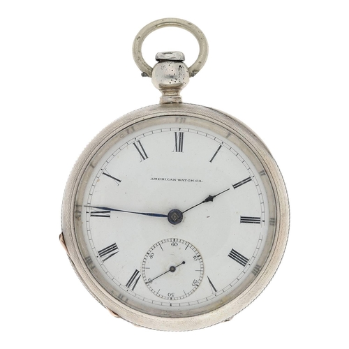 649 - American Waltham silver lever pocket watch, serial no. 776497, circa 1874, signed adjusted movement ... 