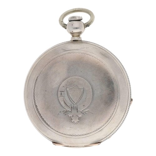 649 - American Waltham silver lever pocket watch, serial no. 776497, circa 1874, signed adjusted movement ... 