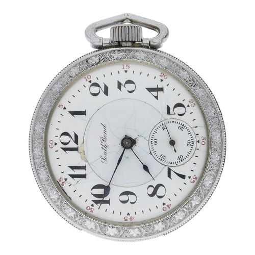 653 - South Bend Watch Co. chrome cased lever set pocket watch, serial no. 399276, circa 1904, signed 17 j... 