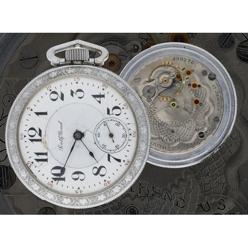 653 - South Bend Watch Co. chrome cased lever set pocket watch, serial no. 399276, circa 1904, signed 17 j... 