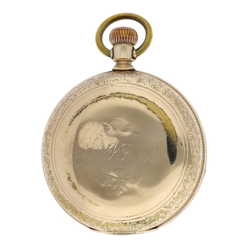 656 - American Waltham gold plated lever set hunter pocket watch, serial no. 15887263, circa 1907, signed ... 