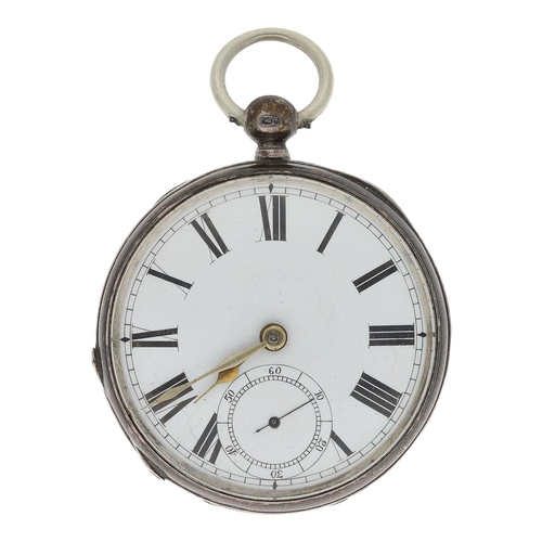 662 - American Waltham silver lever pocket watch, serial no. 1,872879, circa 1882, signed movement with pa... 