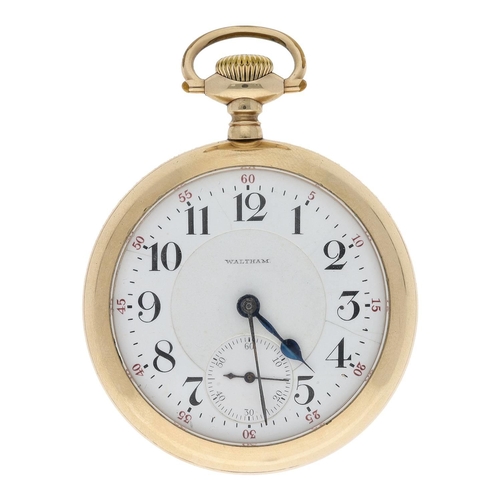 664 - American Waltham gold plated lever pocket watch, serial no. 14003794, circa 1904, signed 845 21 jewe... 