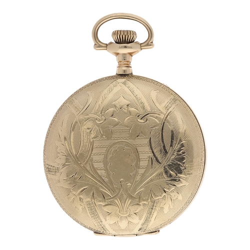 666 - American Waltham 'Riverside Maximus' gold plated lever hunter pocket watch, serial no. 7157810, circ... 