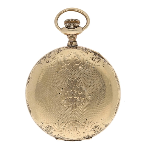 669 - American Waltham gold plated lever hunter pocket watch, serial no. 12380918, circa 1903, signed 15 j... 