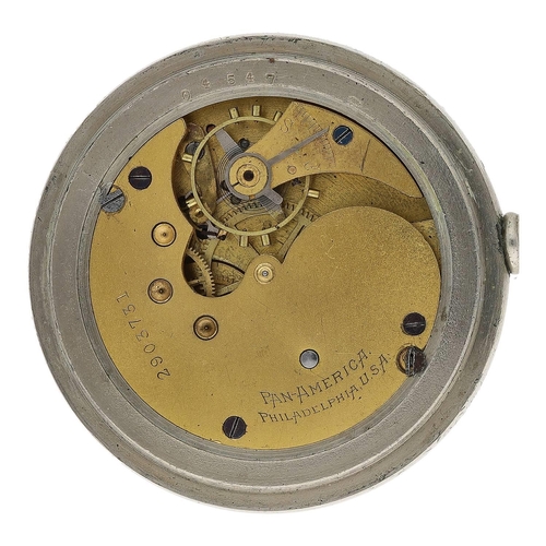 671 - Pan-America (New York Standard) lever pocket watch, signed gilt movement, no. 2903731, with compensa... 