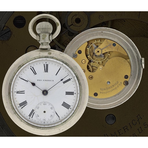 671 - Pan-America (New York Standard) lever pocket watch, signed gilt movement, no. 2903731, with compensa... 