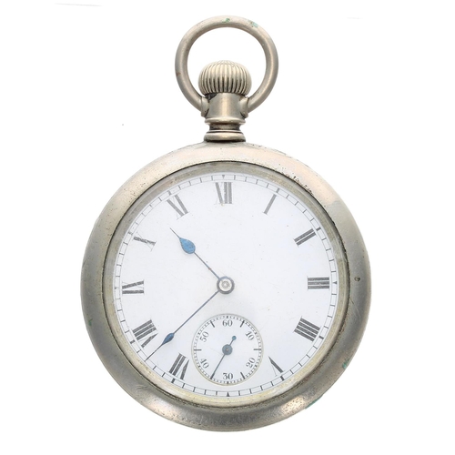 615 - American Waltham 'Traveler' nickel cased lever pocket watch, serial no. 17877544, circa 1909, signed... 