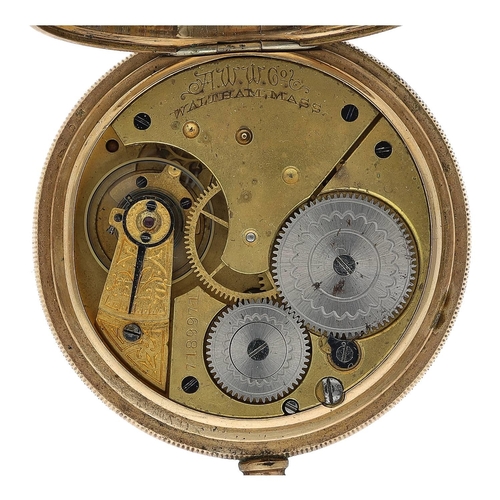 673 - American Waltham gold plated lever pocket watch, serial no. 7189971, circa 1895, signed movement wit... 