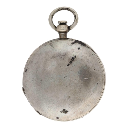 674 - American Waltham 'W'm Ellery' white metal lever hunter pocket watch, circa 1867, serial no. 368183, ... 