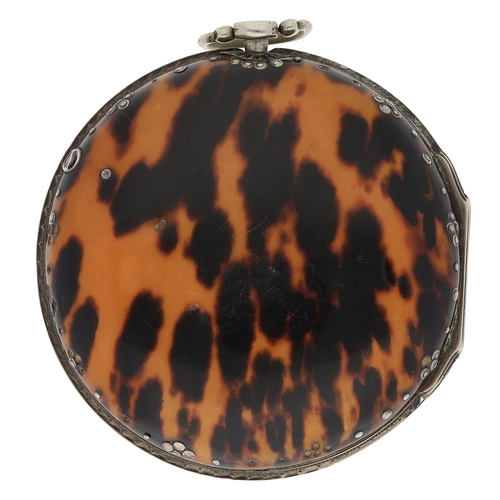 681 - George Prior, London - silver and tortoiseshell  triple cased verge pocket watch made for the Turkis... 