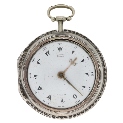 681 - George Prior, London - silver and tortoiseshell  triple cased verge pocket watch made for the Turkis... 