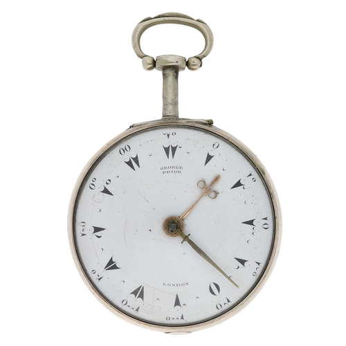 681 - George Prior, London - silver and tortoiseshell  triple cased verge pocket watch made for the Turkis... 