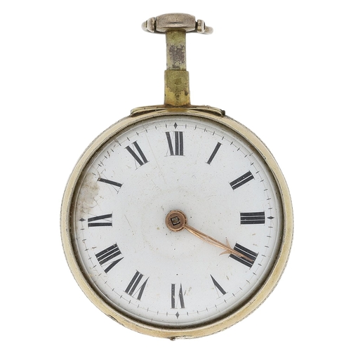 682 - Godfrie Poy, London - mid-18th century gilt metal verge plunge repeating pocket watch, signed fusee ... 