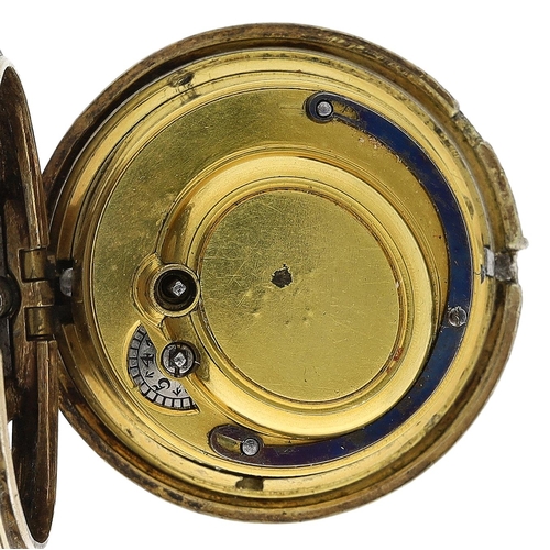 682 - Godfrie Poy, London - mid-18th century gilt metal verge plunge repeating pocket watch, signed fusee ... 