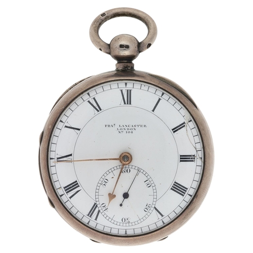 685 - Francis Lancaster, London - rare fine silver pocket chronometer, the fusee movement signed Fras Lanc... 