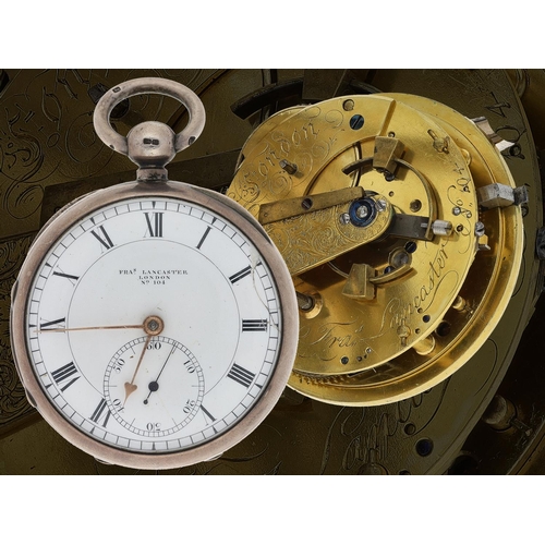 685 - Francis Lancaster, London - rare fine silver pocket chronometer, the fusee movement signed Fras Lanc... 