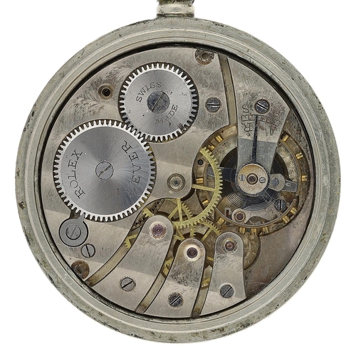 690 - Rolex nickel cased lever pocket watch, signed movement, the dial with Roman numerals minute track an... 