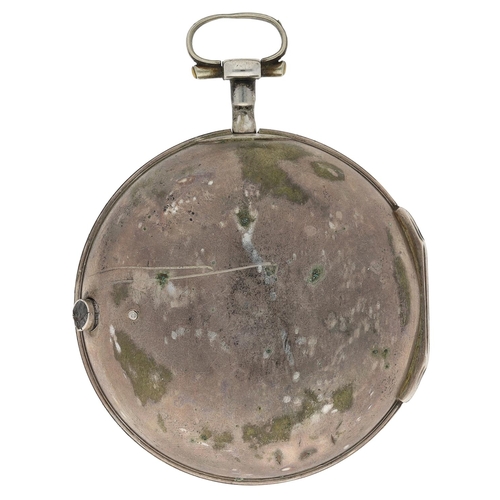 694 - Samson, London - 18th century white metal and tortoiseshell triple cased verge pocket watch, the fus... 