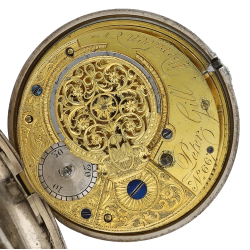 695 - Peter Gill, Aberdeen - George III silver verge pocket watch, London 1799, signed fusee movement, no.... 