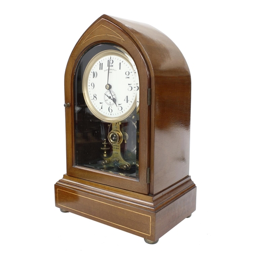 1110 - Good mahogany Eureka electric mantel clock, the 4.25