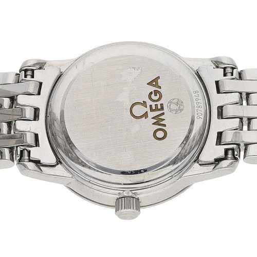 17 - Omega De Ville diamonds stainless steel lady's wristwatch, reference no. 45757500, serial no. 90789x... 