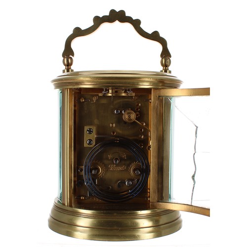 1224 - French oval carriage clock striking on a gong, the 2