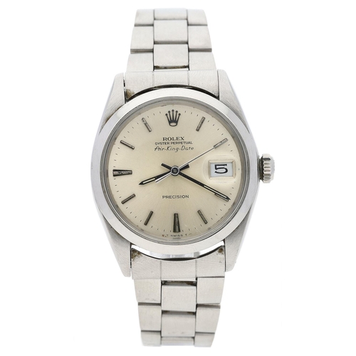 66 - Rolex Oyster Perpetual Air-King-Date Precision stainless steel gentleman's wristwatch, reference no.... 