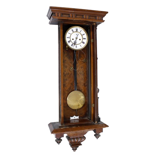 2611 - Walnut Vienna two train regulator wall clock in need of restoration, the 6.25