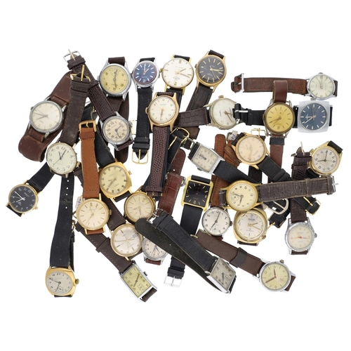 366 - Thirty gentleman's wristwatches to include Kienzle, Ingersoll, Oris, Majex, Junghans, Tissot, Globe,... 