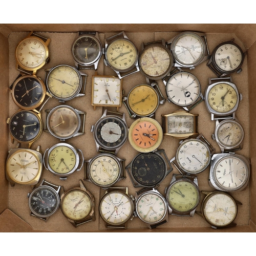 369 - Thirty gentleman's wristwatches to include Trafalgar, Eterna, Imperial, Ingersoll, Enicar, Newmark, ... 