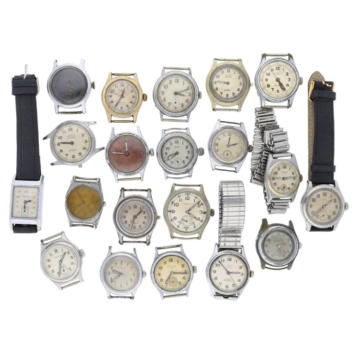 410 - Twenty gentleman's wristwatches for repair to include Wyler, Bulla, Moeris, Sperina, Titus, Lanco, B... 