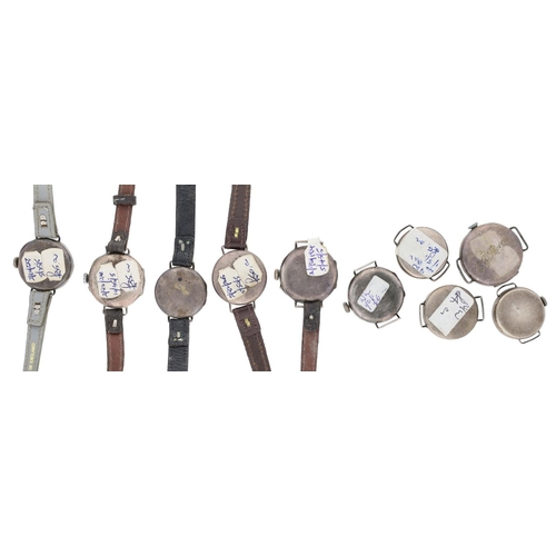 405 - Ten silver ladies wire-lug wristwatches for repair (10)