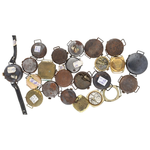 429 - Quantity of gunmetal and gold plated wire-lug wristwatches for repair (some lacking case backs) (21)... 