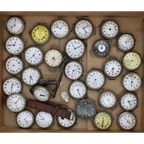 430 - Thirty nickel cased wire-lug wristwatches for repair (30)