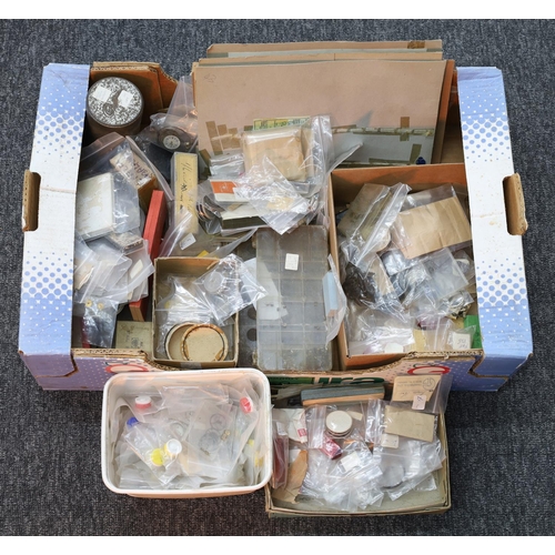 575 - Box containing a quantity of miscellaneous watch and clock parts