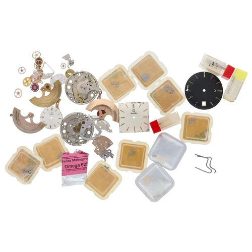 553 - Omega / Rolex - Assortment of Omega and Rolex wristwatch movement parts to include rotors, dial, ste... 