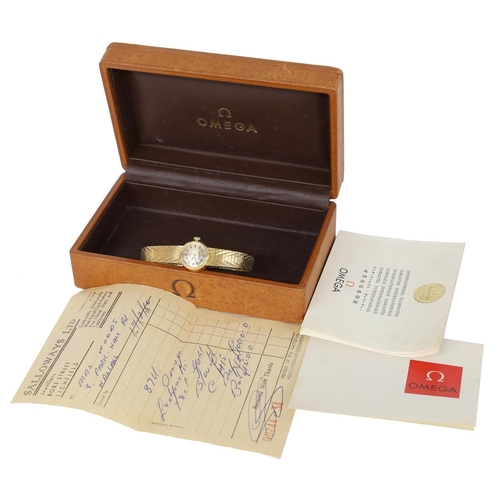 53 - Omega Ladymatic 18ct lady's wristwatch, reference no. BA 7515570 serial no. 1913xxxx, circa 1962, si... 