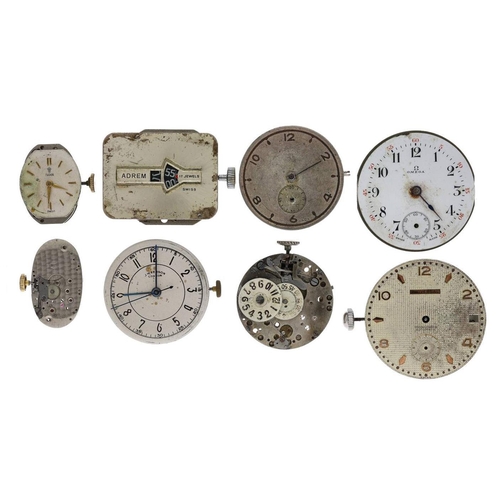 483 - Rodana 'bumper' automatic wristwatch movement; together a Universal 'bumper' automatic wristwatch mo... 